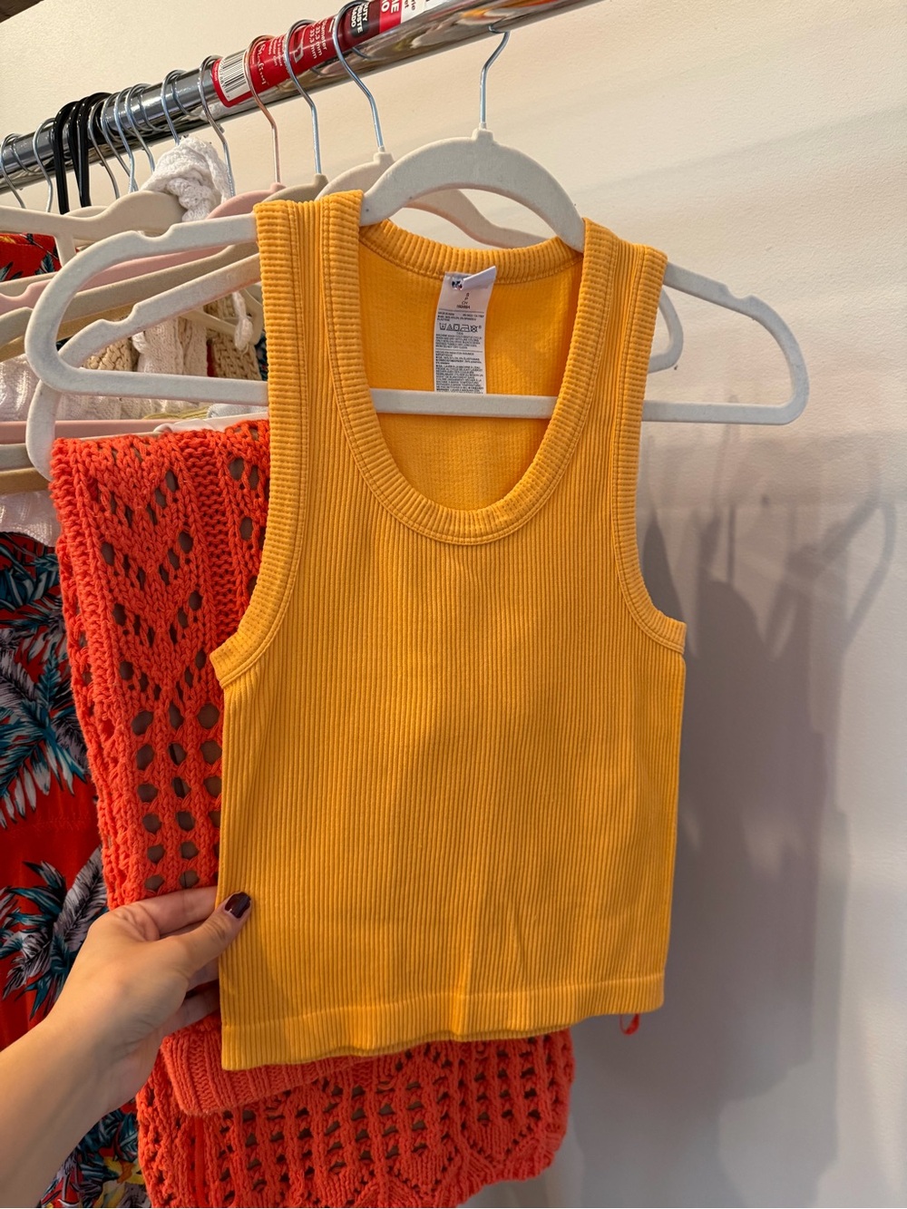 Old Navy Yellow Ribbed Tank Top